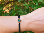 Bracelet Cœur en Ormeaux et Macramé Noir  Bracelet Jethyka