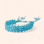 Bracelet Macramé avec Perles Cristal Bleu Azur  Bracelet Jethyka