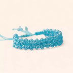 Bracelet Macramé avec Perles Cristal Bleu Azur  Bracelet Jethyka