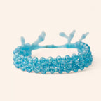 Bracelet Macramé avec Perles Cristal Bleu Azur  Bracelet Jethyka