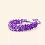 Bracelet Macramé Fait Main avec Perles Cristal Violettes  Bracelet Jethyka