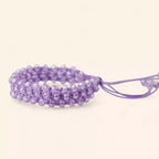 Bracelet Macramé Fait Main avec Perles Cristal violet clair  Bracelet Jethyka