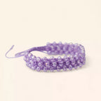 Bracelet Macramé Fait Main avec Perles Cristal violet clair  Bracelet Jethyka