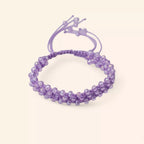Bracelet Macramé Fait Main avec Perles Cristal violet clair  Bracelet Jethyka
