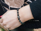 Bracelet en Pierres Naturelles Obsidienne et Perle Nœud Celtique  Bracelet Jethyka