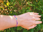 Bracelet Perles Rocailles Violettes et Œil Protecteur  Bracelet Jethyka