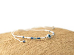 Bracelet Perles Rocailles Bleues et Blanches avec Œil Protecteur – Bijou Talisman Porte-Bonheur  Bracelet Jethyka