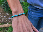 Bracelet pierres naturelles Turquoises et Œil protecteur - Jethyka