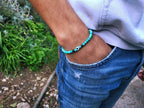 Bracelet pierres naturelles Turquoises et Œil protecteur - Jethyka