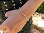 Bracelet Perles Cristal Vert Pastel et Plaqué Argent – Bijou Élégant et Raffiné  Bracelet Jethyka