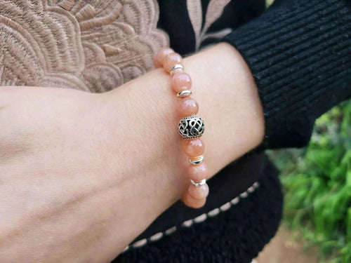 Bracelet perle Celtique en Pierre de Soleil