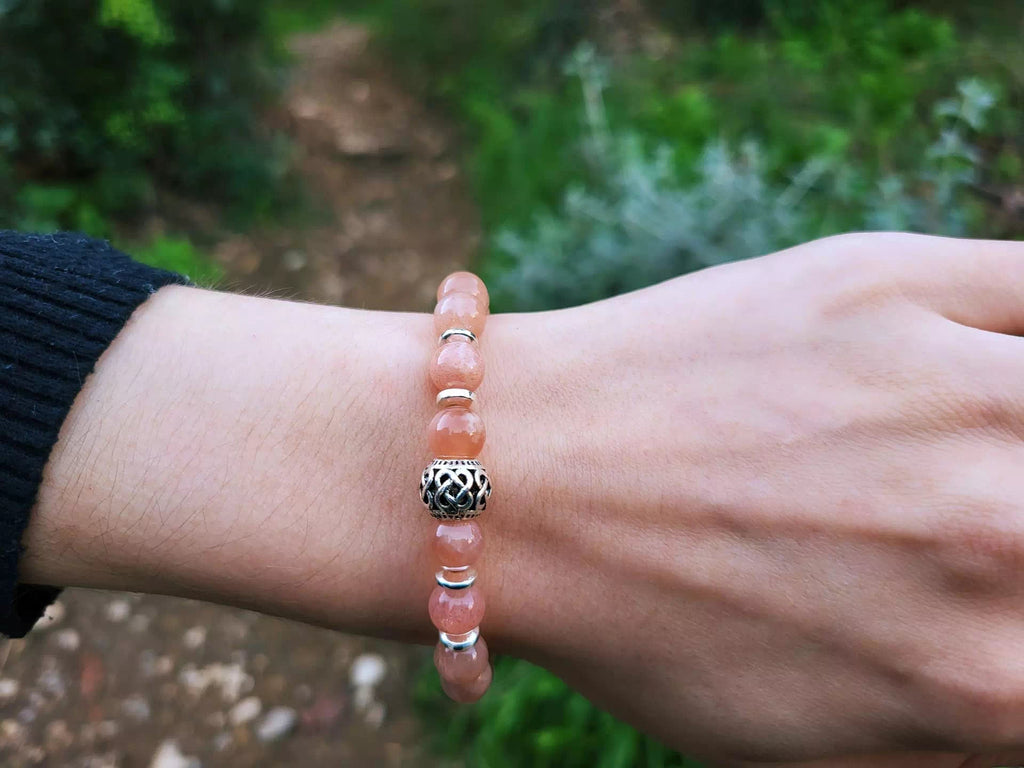 Bracelet Perle celtique Pierre de Soleil  Bracelet Jethyka