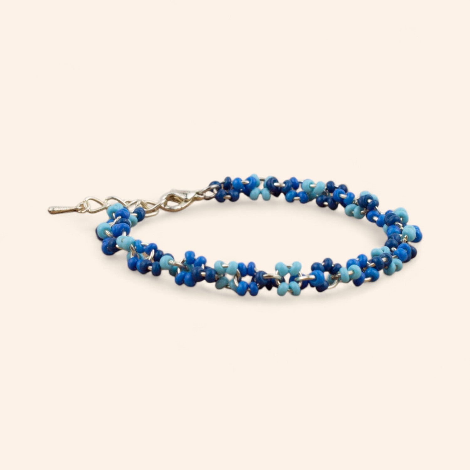 Bracelet en perles rocailles camaïeu bleu  Bracelet Jethyka