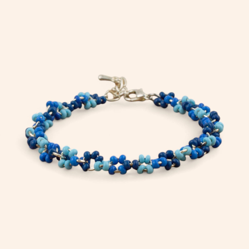 Bracelet en perles rocailles camaïeu bleu  Bracelet Jethyka