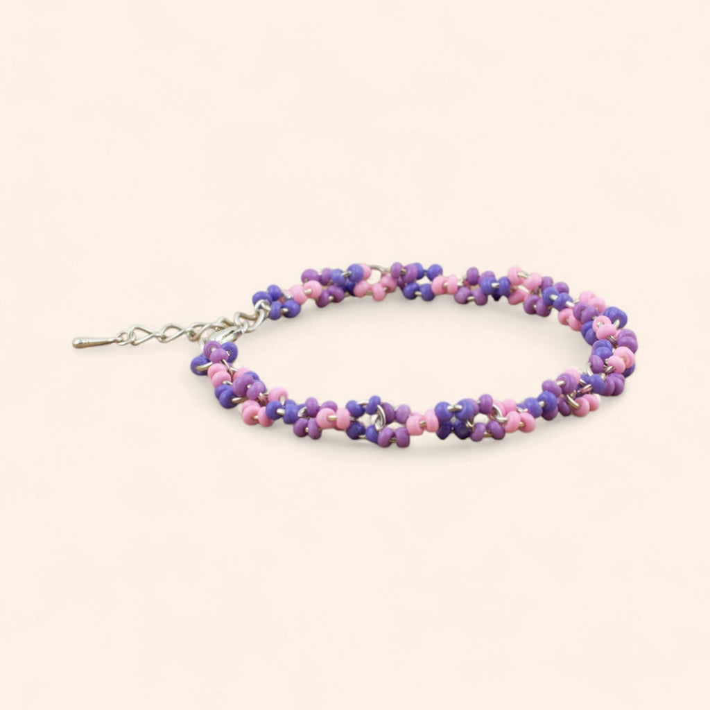 Bracelet en perles rocailles camaïeu violet et parme  Bracelet Jethyka