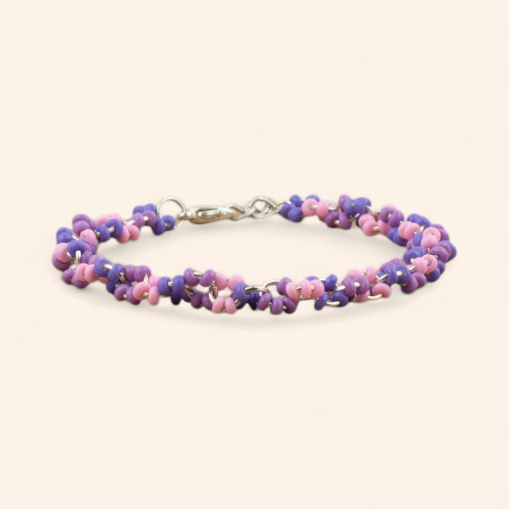 Bracelet en perles rocailles camaïeu violet et parme  Bracelet Jethyka