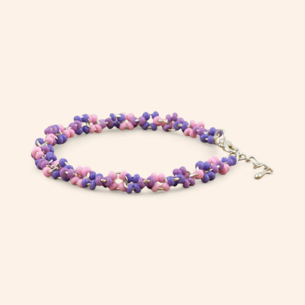 Bracelet en perles rocailles camaïeu violet et parme  Bracelet Jethyka