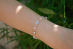 Bracelet en Pierres Naturelles Quartz Rose et Perles Roses en Métal Argenté  Bracelet Jethyka