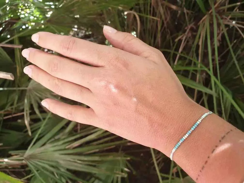 Bracelet perles rocailles Vertes