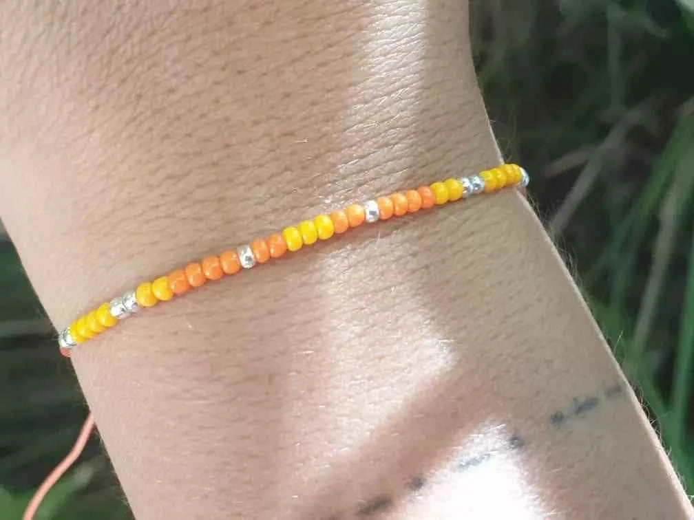 Bracelet perles rocailles Oranges
