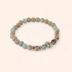 Bracelet en Pierres Naturelles Jaspe Impérial et Perle Fleur de Cerisier  Bracelet Jethyka