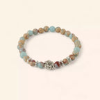 Bracelet en Pierres Naturelles Jaspe Impérial et Perle Fleur de Cerisier  Bracelet Jethyka