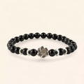 Bracelet en pierres naturelles Obsidienne et perle Fleur de cerisier  Bracelet Jethyka