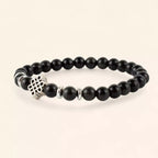 Bracelet en Pierres Naturelles Obsidienne et Perle Nœud Celtique  Bracelet Jethyka