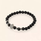 Bracelet en Pierres Naturelles Obsidienne et Perle Nœud Celtique  Bracelet Jethyka