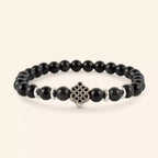 Bracelet en Pierres Naturelles Obsidienne et Perle Nœud Celtique  Bracelet Jethyka