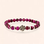 Bracelet en pierres naturelles Œil de Tigre Rose et Fleur de cerisier  Bracelet Jethyka