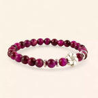 Bracelet en pierres naturelles Œil de Tigre Rose et Fleur de cerisier  Bracelet Jethyka
