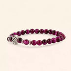 Bracelet en Pierres Naturelles Œil de Tigre Rose et Perle Nœud Celtique  Bracelet Jethyka
