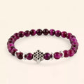 Bracelet en Pierres Naturelles Œil de Tigre Rose et Perle Nœud Celtique  Bracelet Jethyka