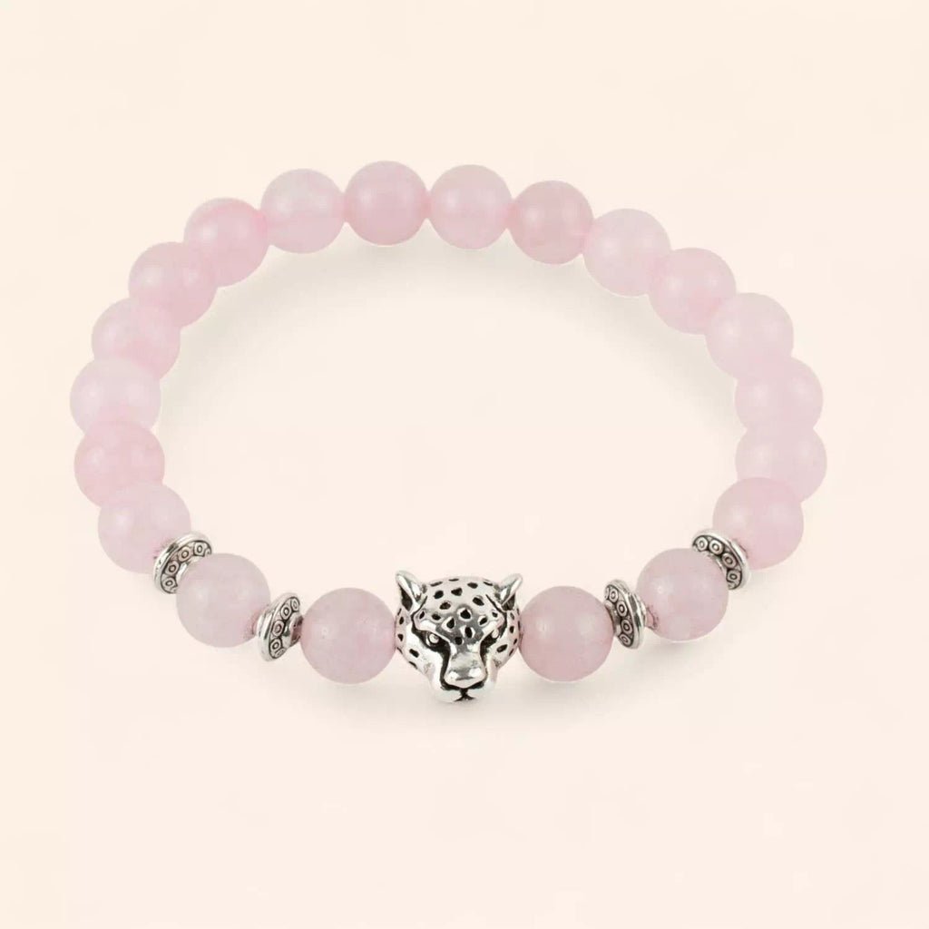 Bracelet Jaguar pierres naturelles Quartz Rose  Bracelet Jethyka