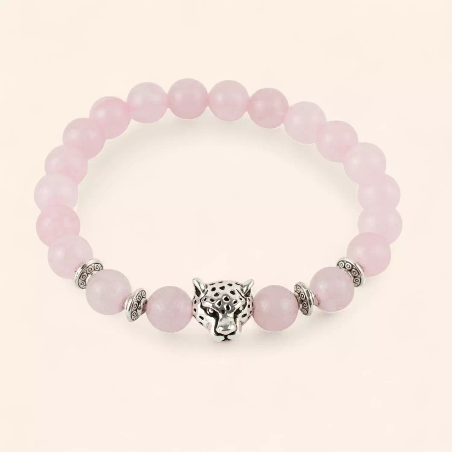 Bracelet Jaguar pierres naturelles Quartz Rose  Bracelet Jethyka