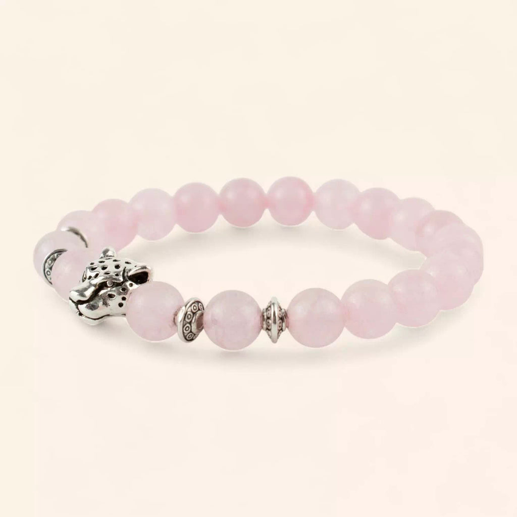 Bracelet Jaguar pierres naturelles Quartz Rose  Bracelet Jethyka