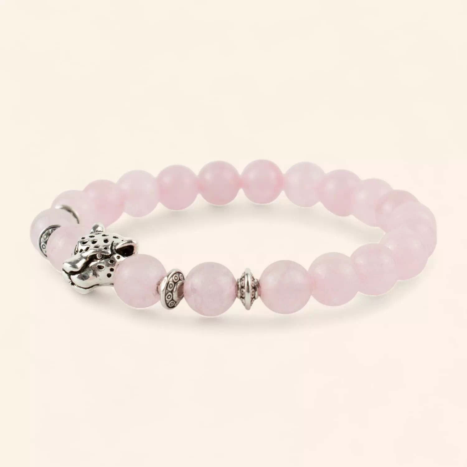 Bracelet Jaguar pierres naturelles Quartz Rose  Bracelet Jethyka