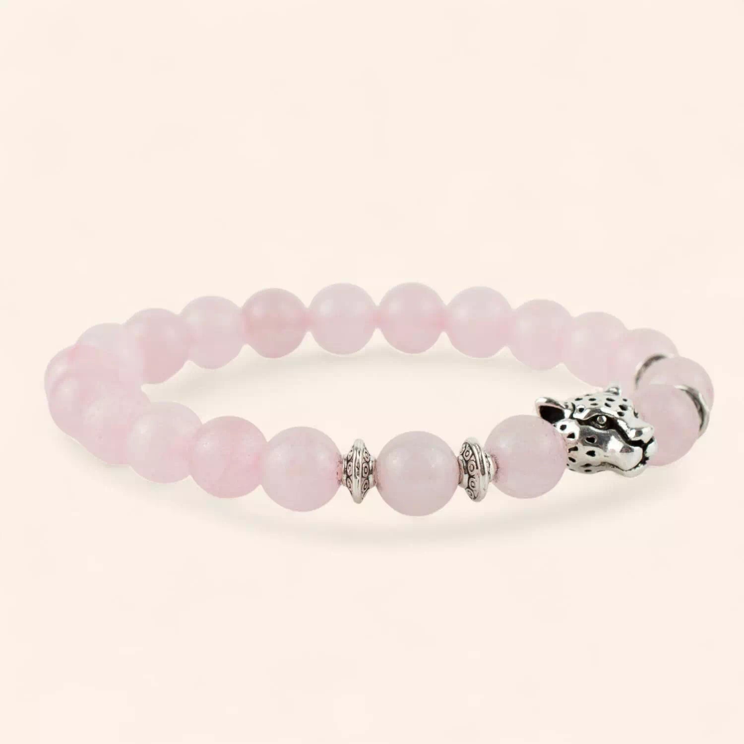 Bracelet Jaguar pierres naturelles Quartz Rose  Bracelet Jethyka