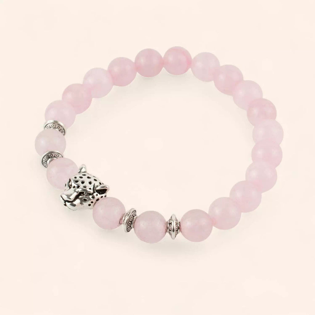 Bracelet Jaguar pierres naturelles Quartz Rose  Bracelet Jethyka