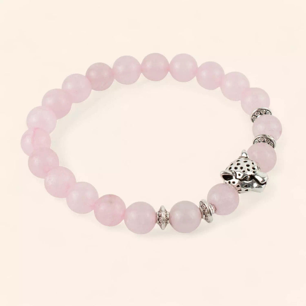 Bracelet Jaguar pierres naturelles Quartz Rose  Bracelet Jethyka