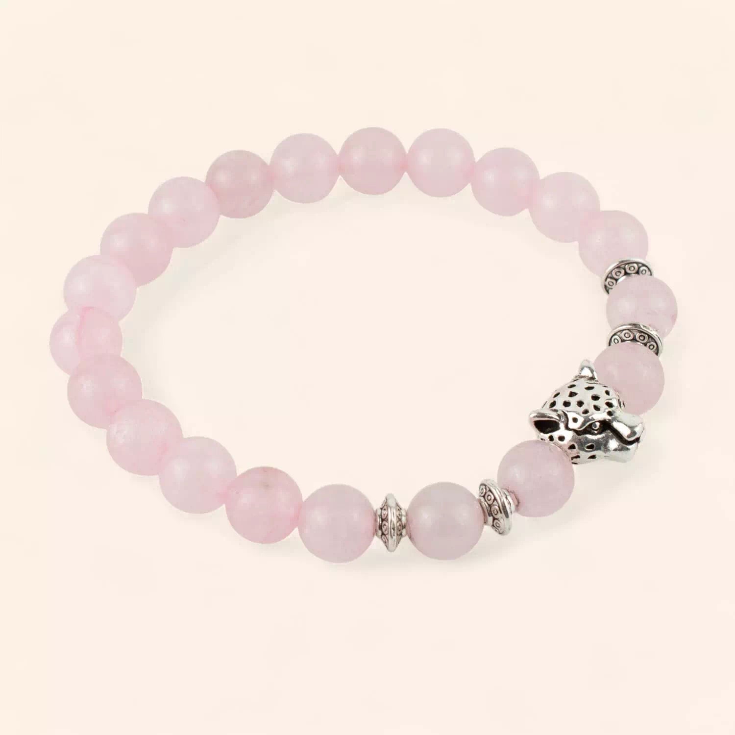 Bracelet Jaguar pierres naturelles Quartz Rose  Bracelet Jethyka