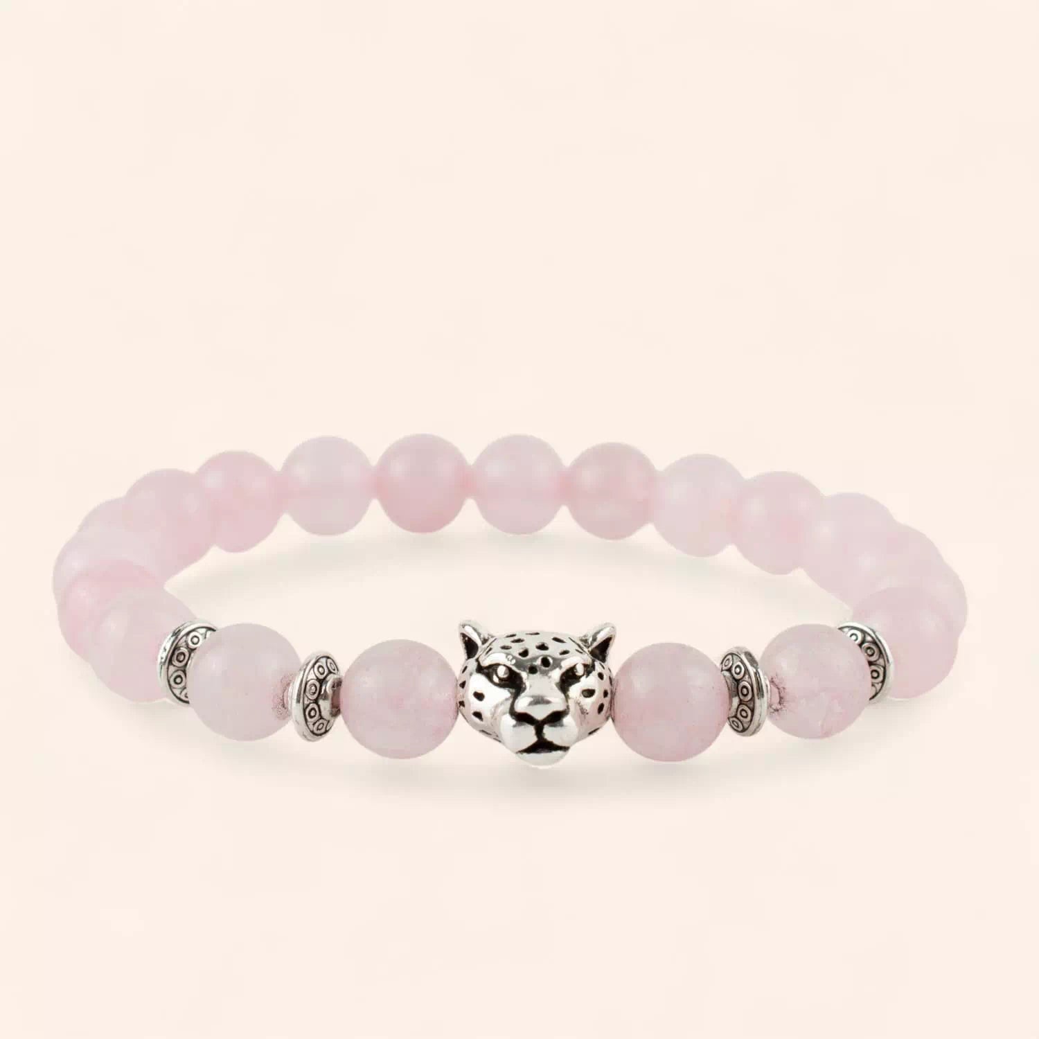 Bracelet Jaguar pierres naturelles Quartz Rose  Bracelet Jethyka