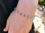 Bracelet perles cristal Gris bleuté