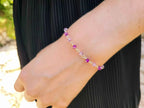 Bracelet perles cristal violettes et Parmes