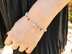 Bracelet perles cristal Beiges et Marrons