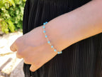 Bracelet Perles Cristal Bleu Ciel et Plaqué Argent  Bracelet Jethyka