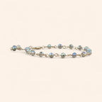 Bracelet en Plaqué Argent avec Perles Cristal Bleu Gris  Bracelet Jethyka
