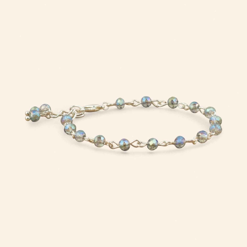 Bracelet perles cristal Gris bleuté