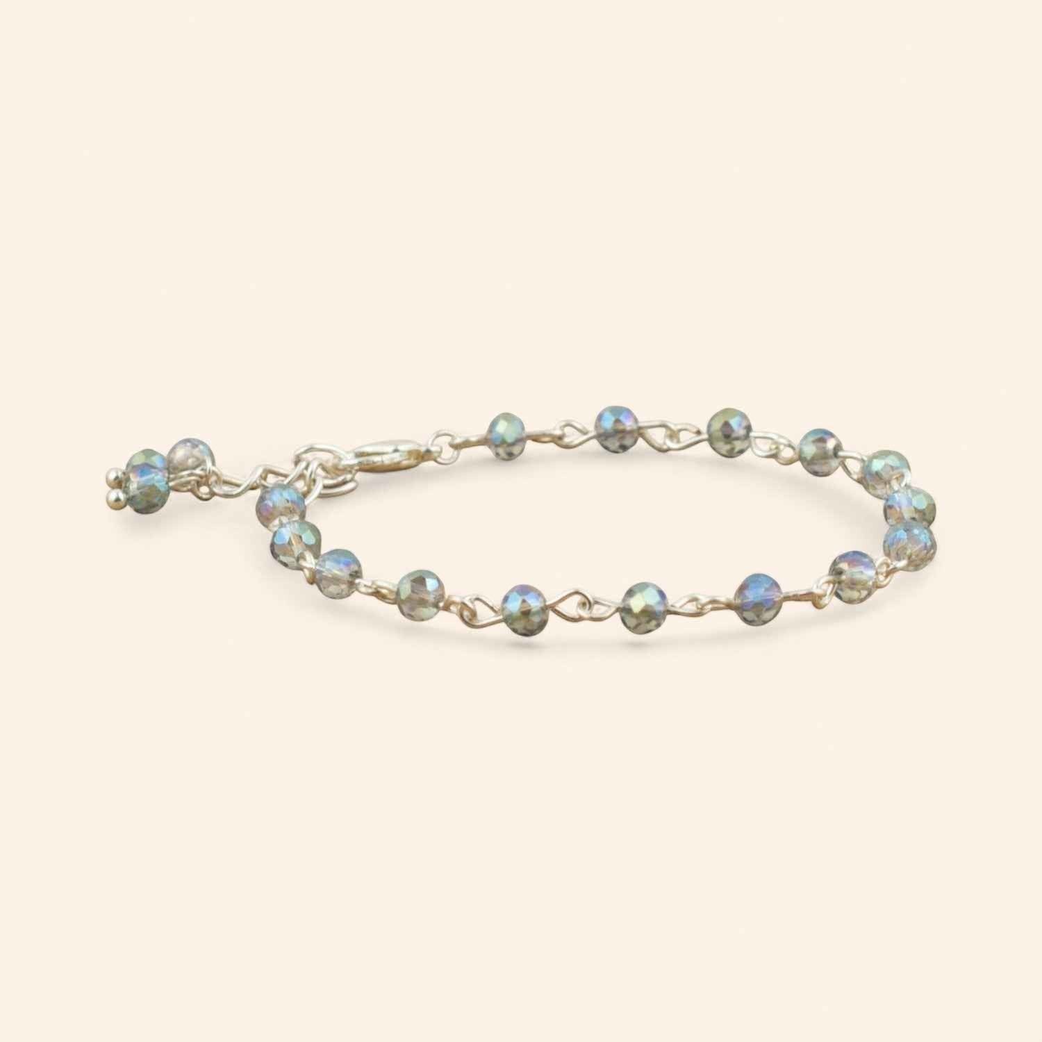 Bracelet perles cristal Gris bleuté